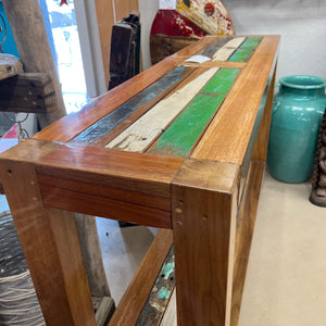 W2120 Boat Wood Entryway Table w/ Shelf