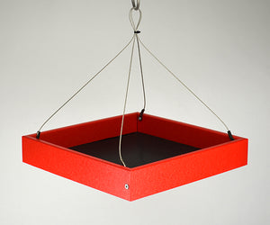 Red Hanging Platform Feeder