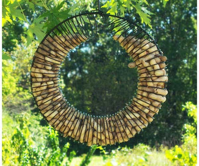 Whole Peanut Wreath Squirrel Feeder Black